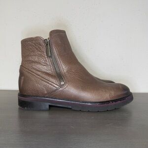 Samuel Hubbard Double Zip Boots Womens 7.5M Grey Tumbled Leather Taupe  Portugal